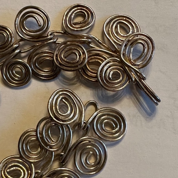 VINTAGE Silver plated Wire Wrap 7 1/2” long Bracelet with aged patina - Picture 8 of 10